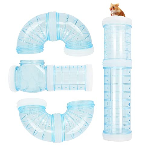 Hamstertunnel Transparenter Hamstertunnel Hamster Spielzeug DIY Hamster Spielzeugtunnel für Käfig Set Röhren für den Tunnel Hamsterrohr Hamsterkäfig Set für Kleine Tierkäfig Externe Zubehör 8 Stück von TheStriven