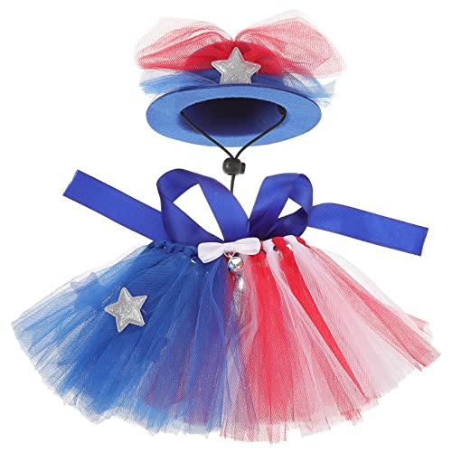 Theaque 1 Set von Independence Day Pet Kostüm Hund American Patriotic Hut Mesh Tutu Rock Set von Theaque