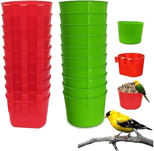 Vogelkäfig-Futterstation für Hühner, Futterspender, Hühner, Wasserbecher zum Aufhängen für Käfig, Hühner, Futterspender, Wasserbecher zum Aufhängen für Leckereien, Körnchen, Gamefowl, Papageien, von Theaque