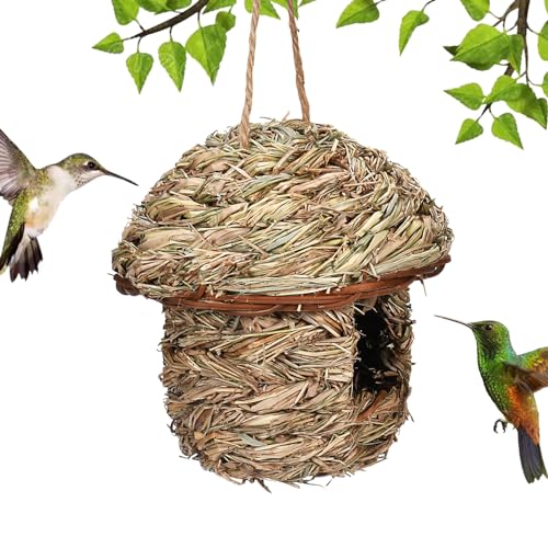 Handgewebte Kolibri-Häuser, Strohnest für Vögel - Handgewebtes Gras-Vogelhaus | Hofdekoration, Vogelnest für Zuhause, Terrasse, Baum, Hof, Hof, Baum, Garten Thego von Thego