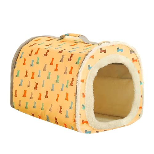 Thego Hundekuppelbett, Haustierhaus Für Innenbereich, Halbgeschlossenes Hundekuppelbett Aus Oxford-Stoff Mit Waschbarem Kissen, rutschfest, Für Kätzchen und Kleine Hunde (47x33x35cm) von Thego