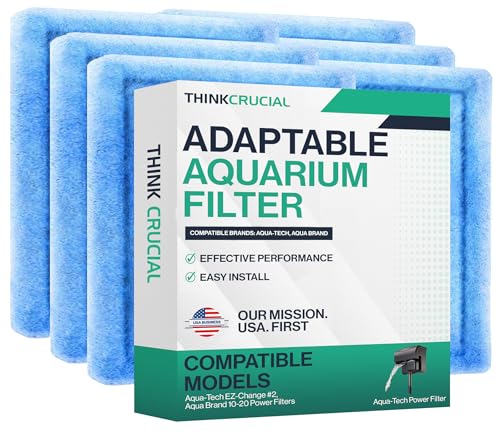 Think Crucial Aquariumfilter – kann angepasst werden, um AquaTech Brand EZ-Change #2 Aquariumfilter zu passen, kann an Aqua Brand 10-20 Power Filter angepasst werden – (6 Stück) von Think Crucial