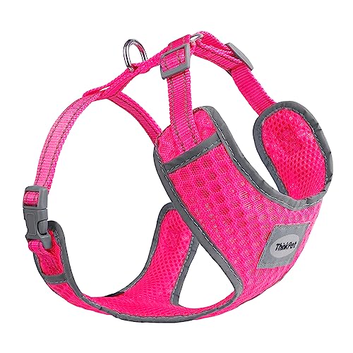 ThinkPet Atmungsaktives Hundegeschirr aus Weichem Air Mesh Gewebe, reflektierend, XL, Neon-Rosenkranz von ThinkPet