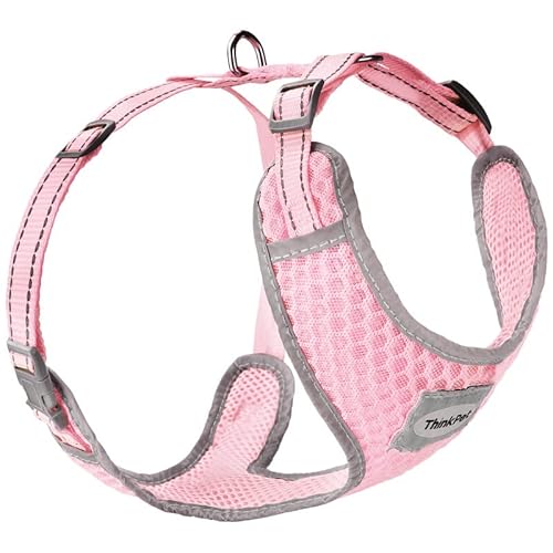 ThinkPet No-Pull Hundegeschirr Leine Set, Atmungsaktiv Brustgeschirr für Kleine Mittlere Große Hunde, Einstellbar Weich Laufgeschirre Sicher Kontrolle Gepolstert Reflektierendes Sicherheitsgeschirr von ThinkPet