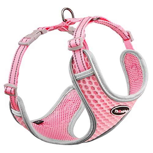 ThinkPet No-Pull Hundegeschirr Leine Set, Atmungsaktiv Brustgeschirr für Kleine Mittlere Große Hunde, Einstellbar Weich Laufgeschirre Sicher Kontrolle Gepolstert Reflektierendes Sicherheitsgeschirr von ThinkPet