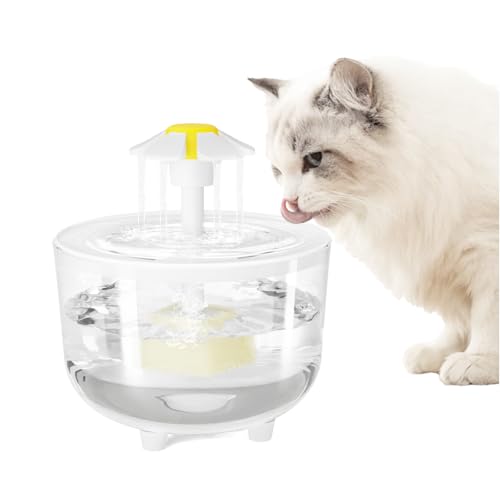 Katzen-Wasserspender, 2 Liter, automatischer Haustier-Wasserbrunnen, leiser Hunde-Wasserspender, kleiner ausgefallener Wasserspender von Thirdream