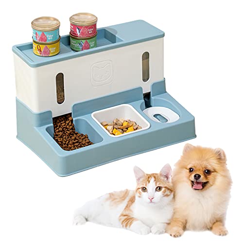 Thnkstaps 3.8L Automatischer Futterspender Katze/Hunde Automatischer Futterautomat，Automatischer Futter- und Tränkesat,Neuer Futter- und Wasserspender für Haustiere für Hunde Katzen Haustiere Tiere von Thnkstaps