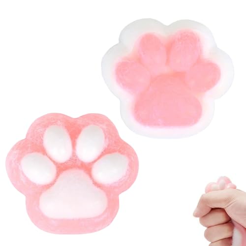 Thoquene 2 Stück Taba Squishy, Cat Paw Squeeze Spielzeug für Ängste lindern von Thoquene