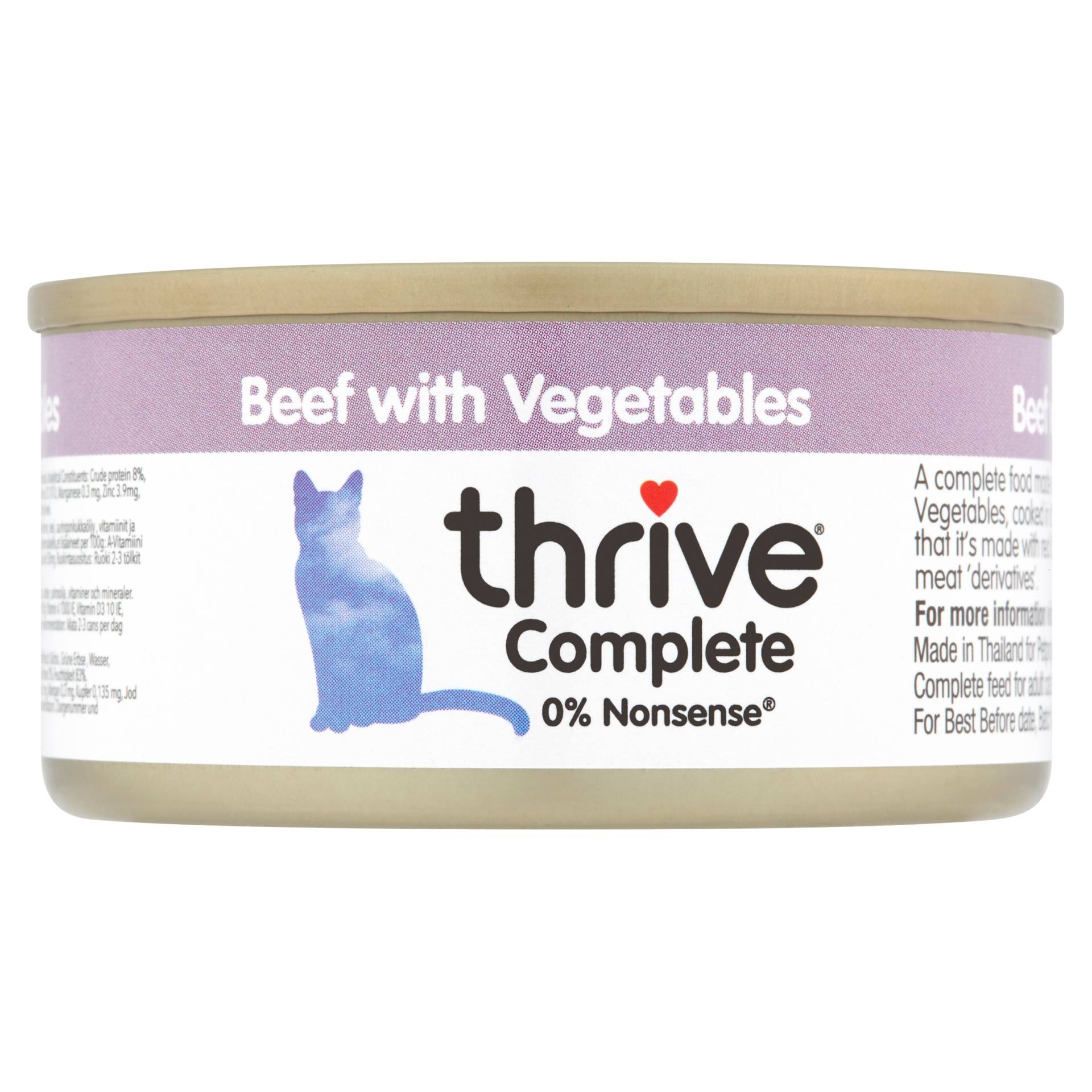 Thrive Complete 6 x 75 g - Rind mit Gemüse von Thrive