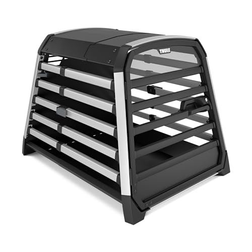 Thule Allax Hundebox, Transportbox Hund, Hundebox für Auto Black/Aluminium L von Thule