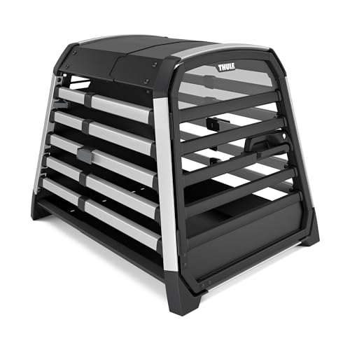 Thule Allax Hundebox, Transportbox Hund, Hundebox für Auto Black/Aluminium M von Thule