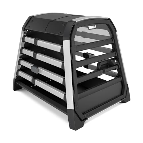 Thule Allax Hundebox, Transportbox Hund, Hundebox für Auto Black/Aluminium S von Thule