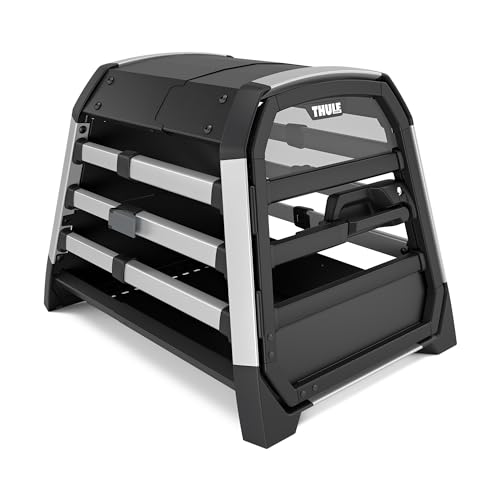 Thule Allax Hundebox, Transportbox Hund, Hundebox für Auto Black/Aluminium XS von Thule