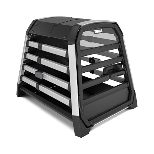 Thule Allax Hundebox, Transportbox Hund, Hundebox für Auto Black/Aluminum S von Thule