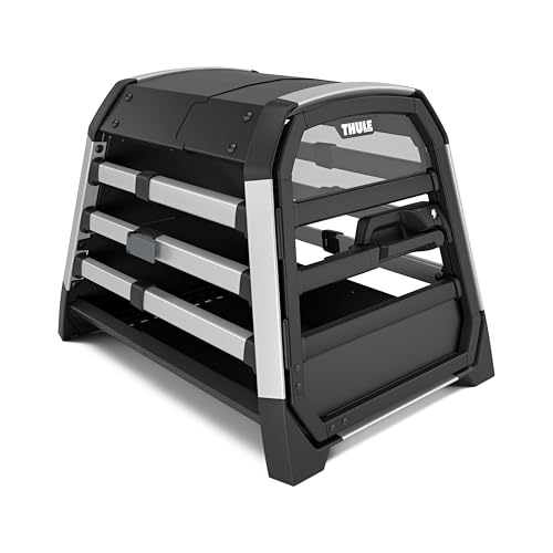 Thule Allax Hundebox, Transportbox Hund, Hundebox für Auto Black/Aluminum XS von Thule