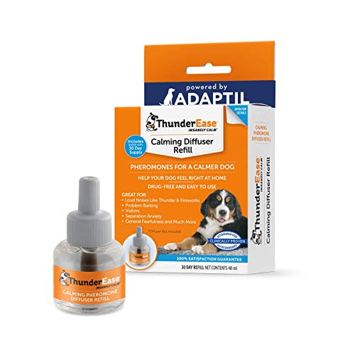 ThunderEase Dog Calming Pheromon Diffusor Refill | Powered by ADAPTIL | Tierarzt empfohlen zur Linderung von Trennungsangst, Stressbellen und Kauen und der Angst vor Feuerwerk und Gewittern (30 Tage von ThunderEase