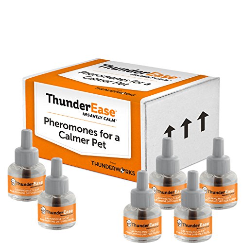 ThunderEase Multicat Beruhigende Pheromon-Diffusor-Nachfüllpackung | Powered by Feliway | reduziert Katzenkonflikten, Verspannungen und Kampf (180 Tage Vorrat) von ThunderEase