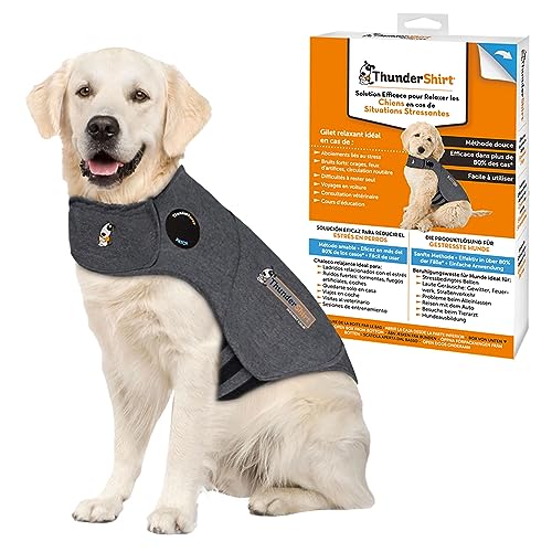 Thundershirt Beruhigungsweste, Hundemantel für ängstliche Hunde, Größe XL, grau, 99005 von Thundershirt