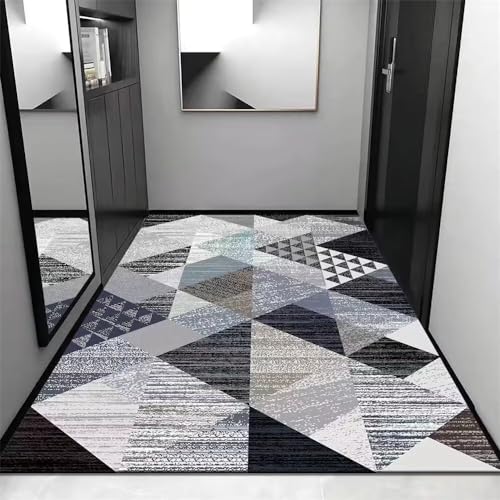 TiLEze Betttruhe Schlafzimmer Hom Auslegware Teppichboden Dekorativer Teppich im modernen Stil unregelmäßiges geometrisches Design pflegeleicht 120X180cm Teppich Rund 3ft 11.2''X5ft 10.9'' von TiLEze