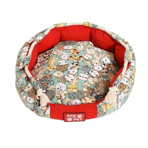 TiLLOw Bissfestes und waschbares Haustierkissenbett for Katzen und Hunde(Red,XXL) von TiLLOw