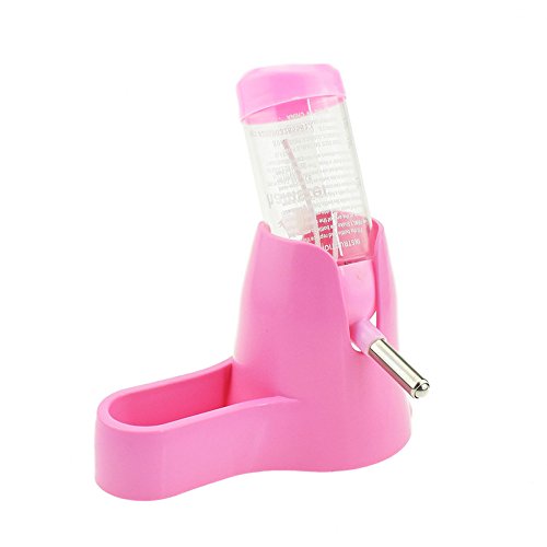 Trockenmittelbeutel Für Futterautomat 3-in-1-Hamster-Wasserflaschenhalter, 80-ml-Spender mit Basishütte, kleines Haustiernest Automatischer Futterspender Nassfutter (Pink, One Size) von TianWlio