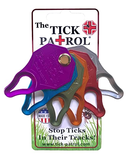 The Tick Patrol Zeckenentferner-Werkzeug, tragbar, für Menschen und Haustiere, einfach, sicher und praktisch, Zeckenentfernungsgerät, stoppt Zecken in ihren Spuren, 6 Farben von Tick Patrol