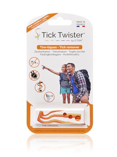 Tick Twister® Zeckenentferner, orange, zum Entfernen von Zecken bei Hunden, Katzen, Pferden und Menschen, Original – hergestellt in Frankreich, 3 Stück von Tick Twister