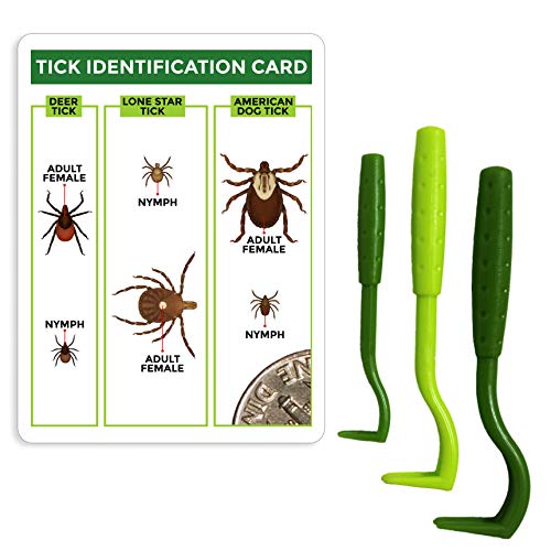 TickCheck Werkzeuge Entferner Zecken und Zeckenidentifikationskarte für den Menschen, Hunde und Katzen 1 Set (3er-Pack) von TickCheck