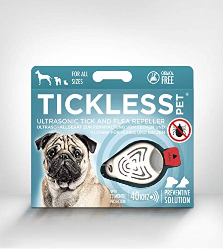 TickLess Pet Ultraschall-Abwehrsystem für Haustiere gegen Zecken und Flöhe, Beige von Tickless