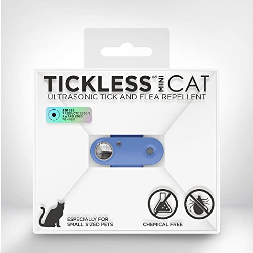 Tickless Mini Cat – chemikalienfreies, natürliches Floh- und Zeckenschutzmittel mit Ultraschall für Katzen - Griechisch Blau von Tickless