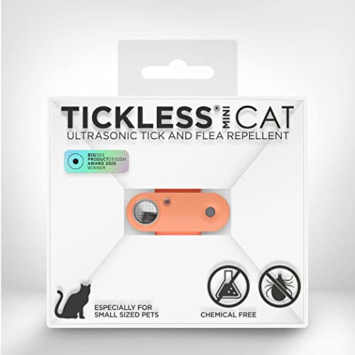 Tickless Mini Cat – chemikalienfreies, natürliches Floh- und Zeckenschutzmittel mit Ultraschall für Katzen - Heiße Pfirsiche von Tickless