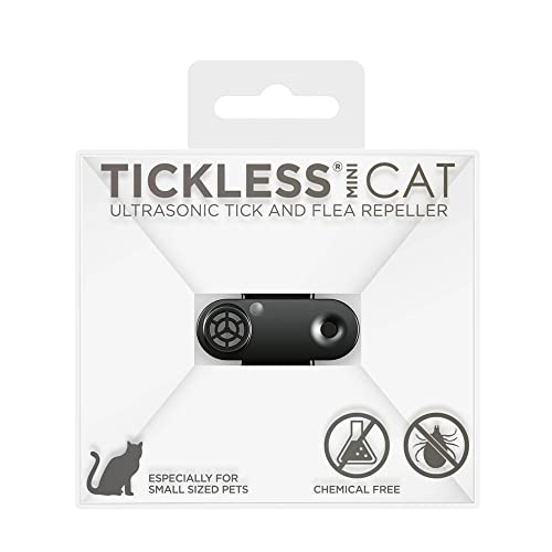 Tickless Mini Cat - chemikalienfreies, natürliches Floh- und Zeckenschutzmittel mit Ultraschall für Katzen - Schwarz von Tickless