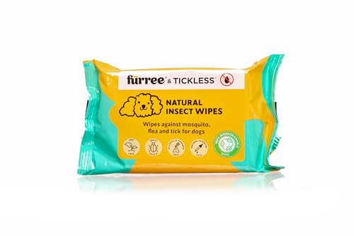 Tickless Natürliche Insekten-Tücher für Haustiere - Einzelpackung | Feuchttücher gegen Zecken, Flöhe, Mücken von Tickless
