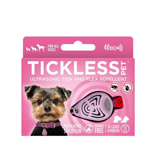 Tickless Pet - Ultraschallgerät gegen Zecken und Flöhe für Haustiere -Pink von Tickless
