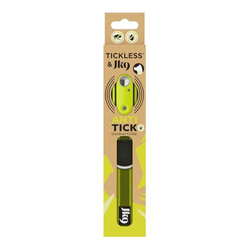 Tickless & JK9 Ultrasonisches Zecken und Flohabwehr Halsband - Neongelb von Tickless