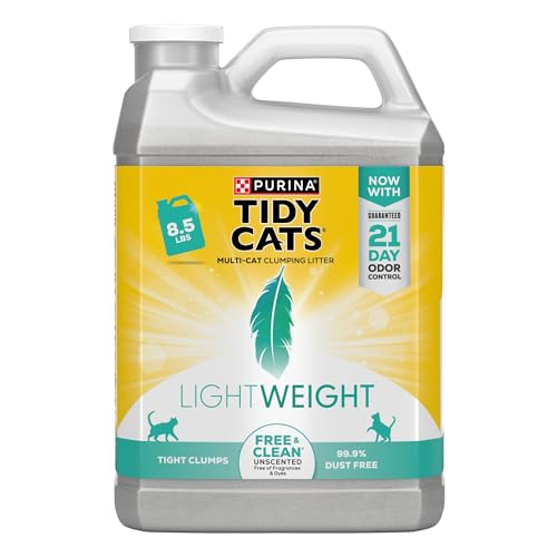 Tidy Cats Purina Lightweight Free & Clean Katzenstreu mit Ammoniakblocker, klumpendes Katzenstreu, 3,9 kg Krüge von Tidy Cats