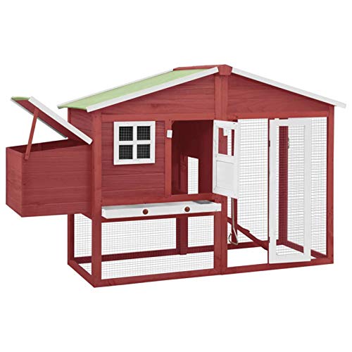 Tidyard Holz-Hühnerstall Nistkasten Hühnerhaus Hühnervoliere,Hühnerkäfig 191 x 67 x 117 cm aus massivem Tannenholz Mit Kippdach,rutschsicheren Rampe für den leichteren Zugang zum Obergeschoss von Tidyard