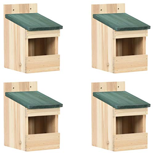 Tidyard Holz-Vogelhäuser 4X Vogel-Nistkasten Vogelfutterhaus Futterhaus Vogelhaus Nisthaus Nistkasten 12 x 16 x 20 cm Mit den vorgebohrten Löchern,Tannenholz von Tidyard