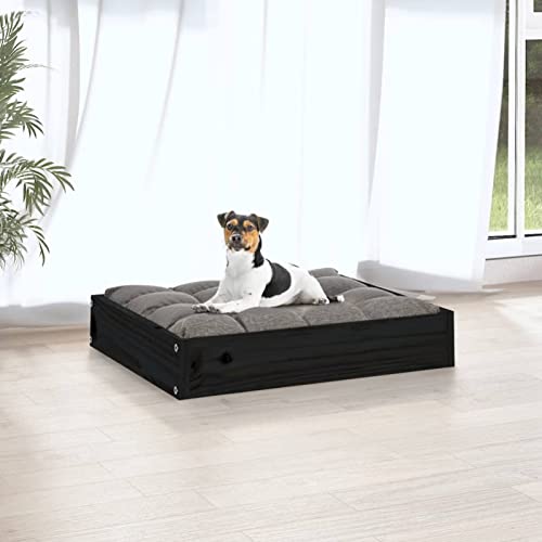 Tidyard Hundebett Katzenbett Hundeliege Hundesofa Hundekorb Schwarz 51,5x44x9 cm Massivholz Kiefer von Tidyard