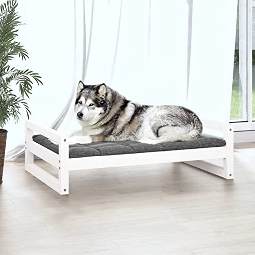 Tidyard Hundebett Katzenbett Hundeliege Hundesofa Hundekorb Weiß 105,5x75,5x28 cm Massivholz Kiefer von Tidyard