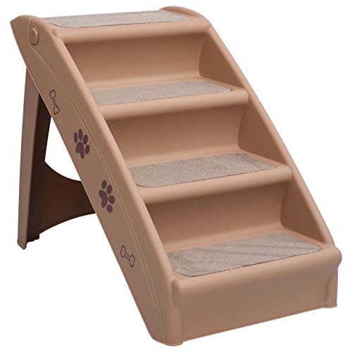 Tidyard Hundetreppe Haustiertreppe-bis 75 kg belastbar,Hunderampe klappbar Katzentreppe Einstiegshilfe Hunderampe tragbar Tiertreppe 62 x 40 x 49,5 cm für kleine und große Haustiere von Tidyard