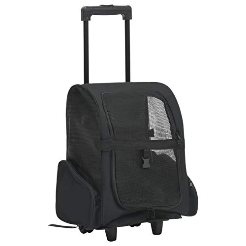 Tidyard Hundetrolley Transporttasche Trolley Tragetasche Rucksack Hunde Hunde Trolley Schwarz von Tidyard