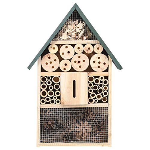 Tidyard Insektenhotel aus Holz Naturbelassenes Insekten Hotel für Fluginsekten für Bienen Marienkäfer Schmetterlinge Fliegen, 31 x 10 x 48 cm von Tidyard