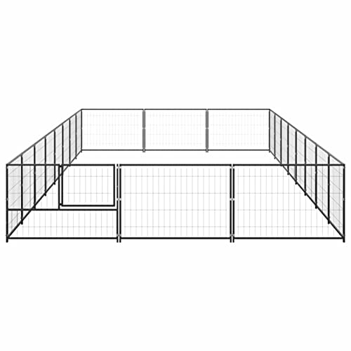 Tidyard Outdoor Hundezwinger, Hundekäfig XXL, Hundehütte, Hühnerstall, Hühnerhaus, Hühnervoliere, Freilaufgehege Hühnervoliere, Stahl Schwarz 800 x 300 x 70 cm 24 m² von Tidyard