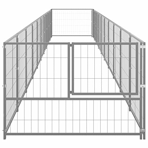 Tidyard Outdoor Hundezwinger, Hundekäfig XXL, Hundehütte, Hühnerstall, Hühnerhaus, Hühnervoliere, Freilaufgehege Hühnervoliere, Stahl Silbern 1000 x 100 x 70 cm 10 m² von Tidyard