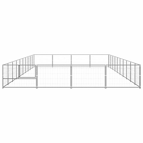 Tidyard Outdoor Hundezwinger, Hundekäfig XXL, Hundehütte, Hühnerstall, Hühnerhaus, Hühnervoliere, Freilaufgehege Hühnervoliere, Stahl Silbern 1000 x 400 x 70 cm 40 m² von Tidyard