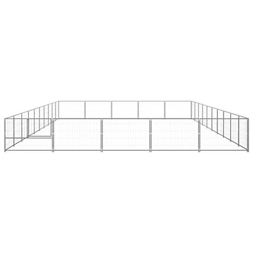 Tidyard Outdoor Hundezwinger Freigehege Laufstall Laufgitter Laufstall Hundegehege Stahl Silbern 1000 x 500 x 70 cm, 50 m² von Tidyard