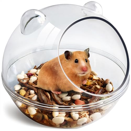 TieLishor Hamster-Badewanne, Hamster-Badezimmer, Sandbadbehälter, Hamstertoilette und Sandkasten, Staubbadewanne, Hamsterbett, Sandbadebox für Hamsterkäfig-Zubehör (L 14 x 14 x 10,9 cm) von TieLishor