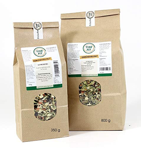 TierFit Gemüsevielfalt getrocknet 800 g zur Fleischfütterung glutenfrei Naturprodukt Hundefutter Barf Tomate Lauch Topinambur von TierFit