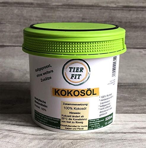 TierFit Kokosöl 500ml Hundefutter Katzenfutter von TierFit